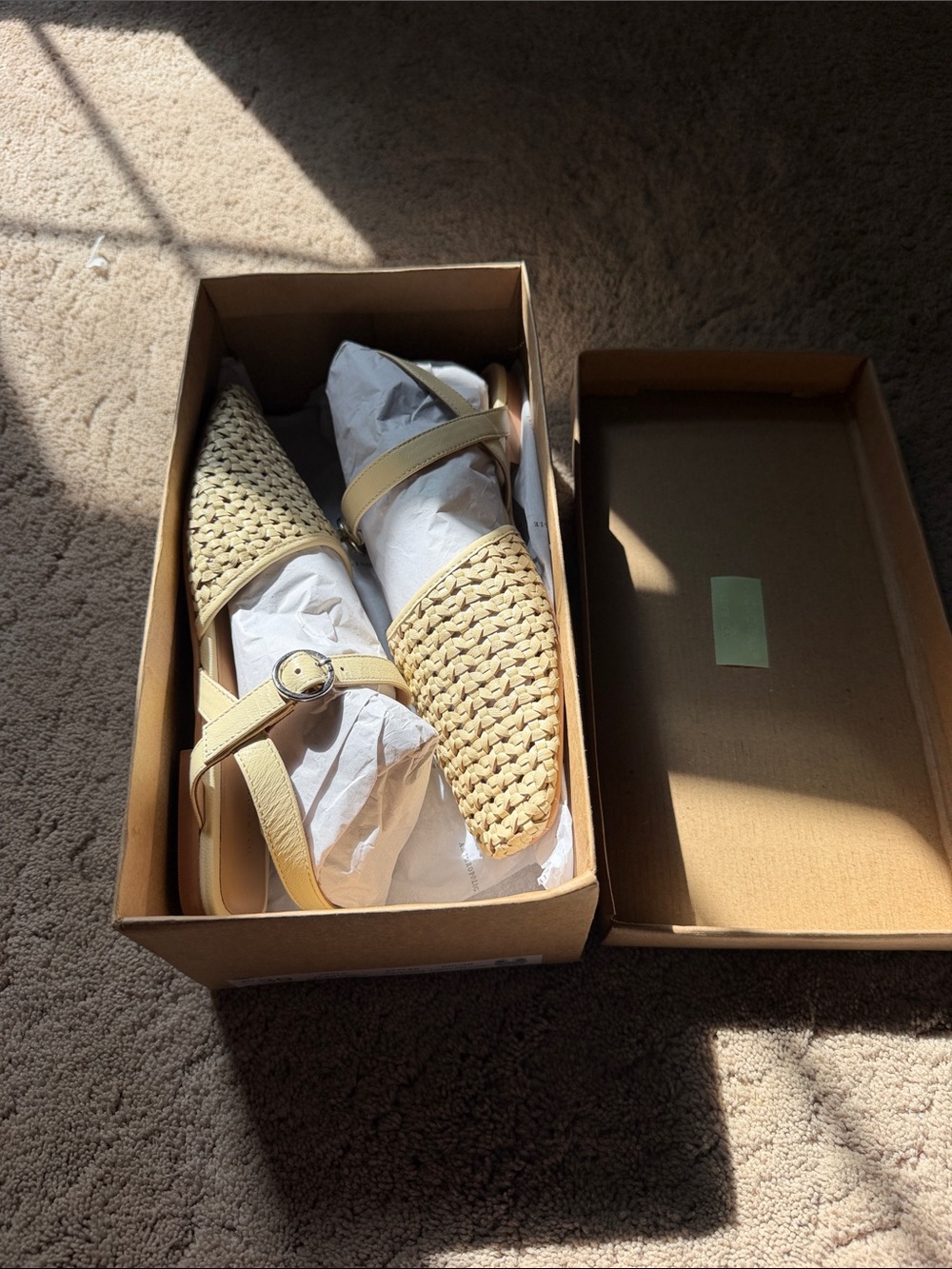 Anthropologie leather woven flats